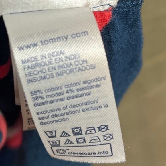 Tommy Hilfiger Striped Red Blue Midi Dress 3/4 Sleeves Nautical Americana Sz XXL - Picture 4 of 11